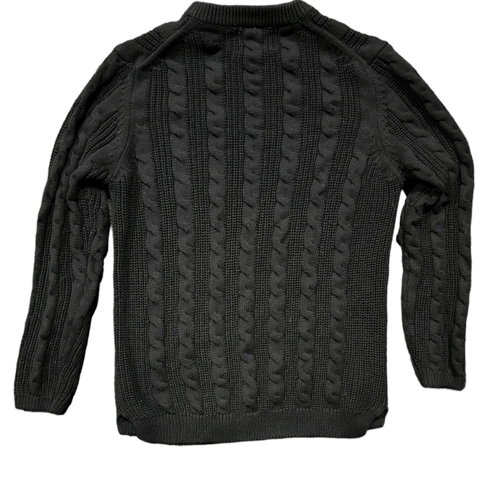 Zara Boys Cotton Knit dark navy blue cable knit sweater - Picture 2 of 4